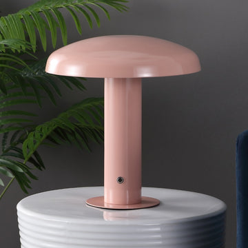 Suillius 11" Contemporary Bohemian Rechargeable/Cordless Iron Integrated LED Mushroom Table Lamp